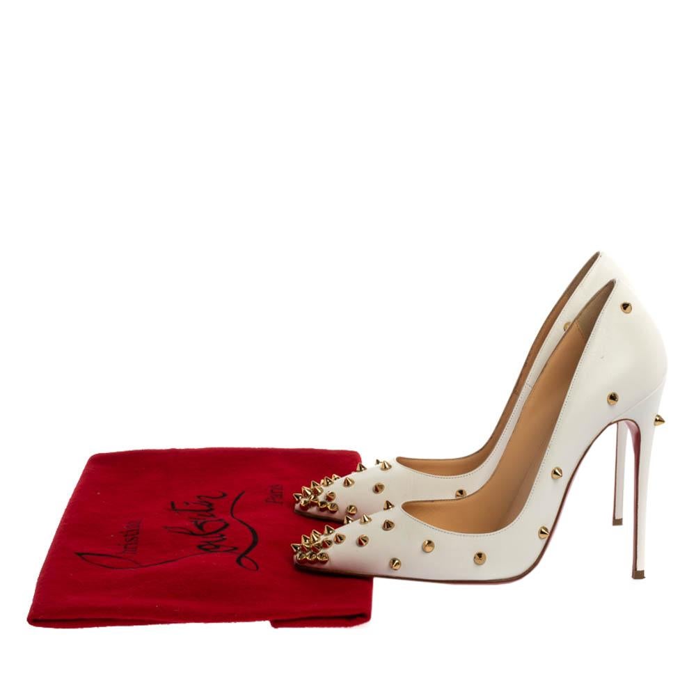 Christian Louboutin White Leather Degraspike Pumps Size 36 1