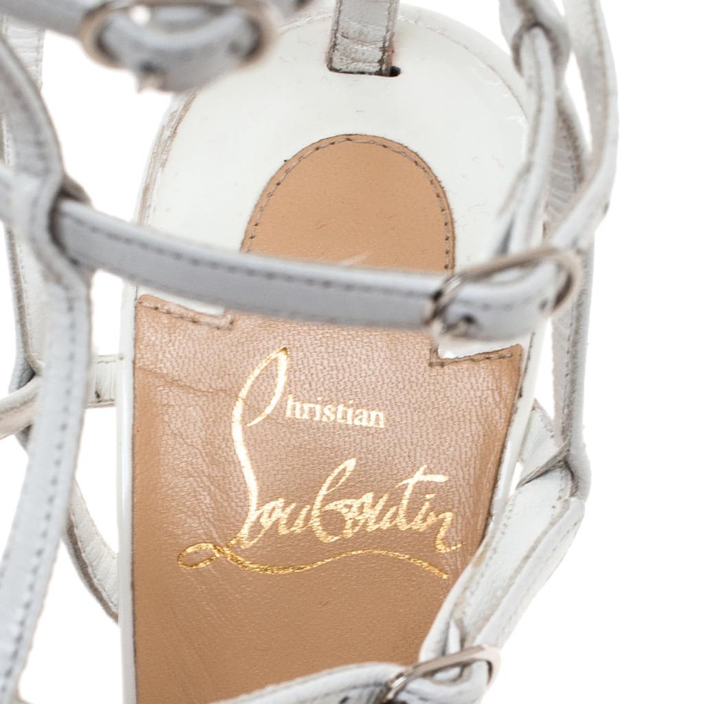 Christian Louboutin White Leather Kadreyana Strappy Sandals Size 36.5 1