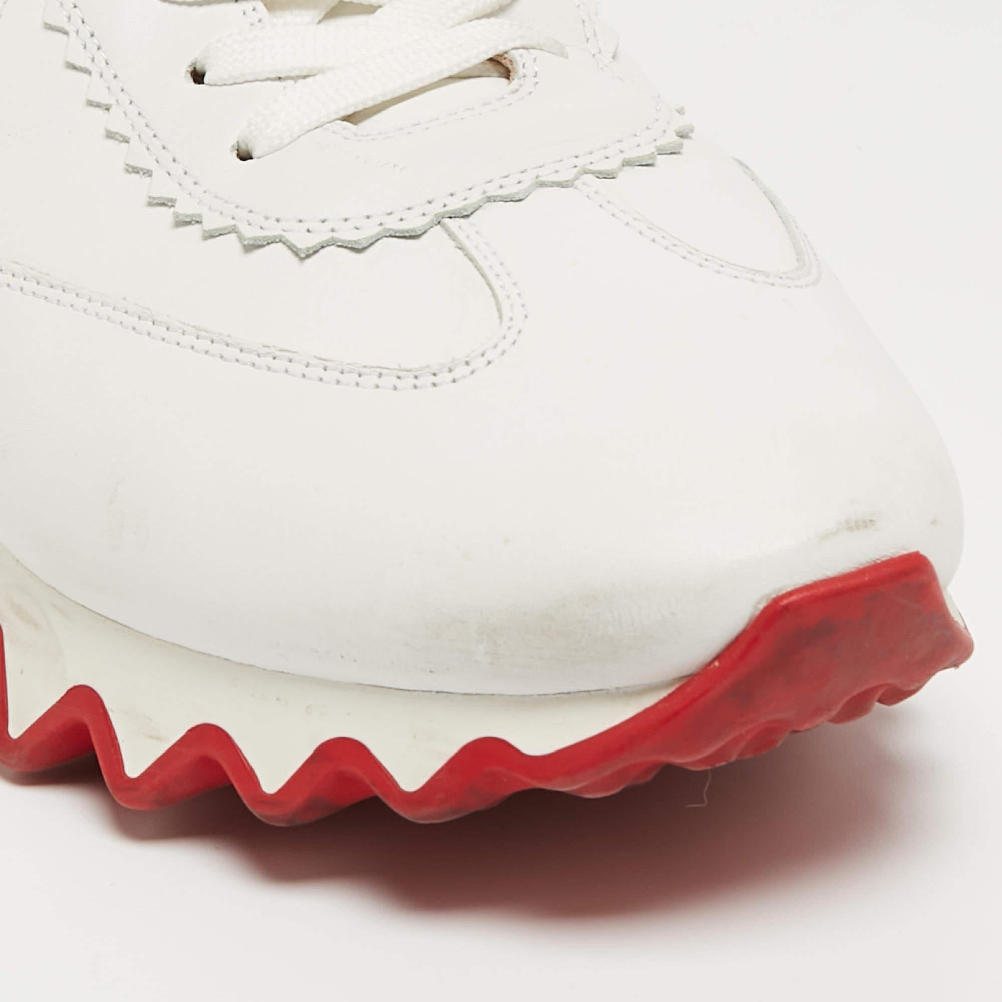 Christian Louboutin White Leather Loubishark Sneakers Size 44 1