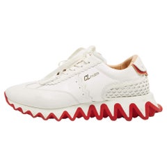 Christian Louboutin White Leather Loubishark Sneakers Size 44