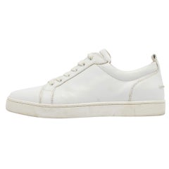 Christian Louboutin White Leather Louis Junior Sneakers Size 43
