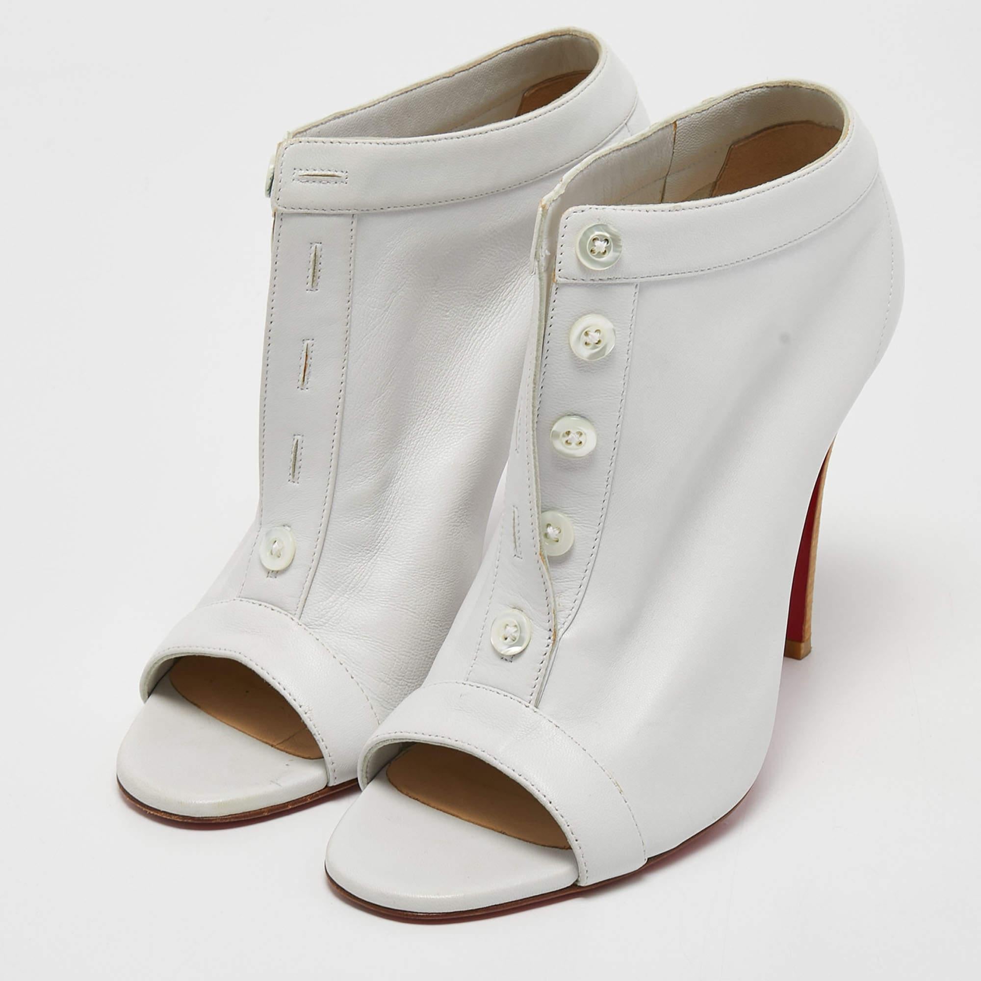 Louboutin boots white cheap