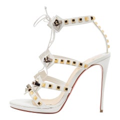 Christian Louboutin White Leather Multiplaticool Sandals Size 39.5