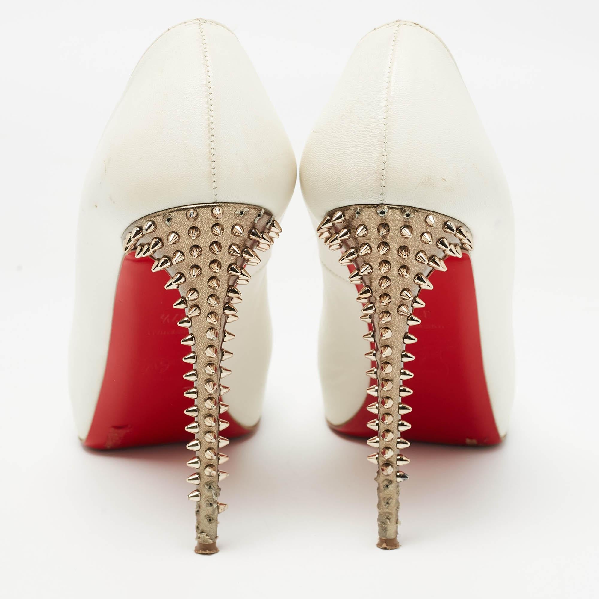 Donna Christian Louboutin Pumps in pelle bianca Very Prive Taglia 37,5 in vendita