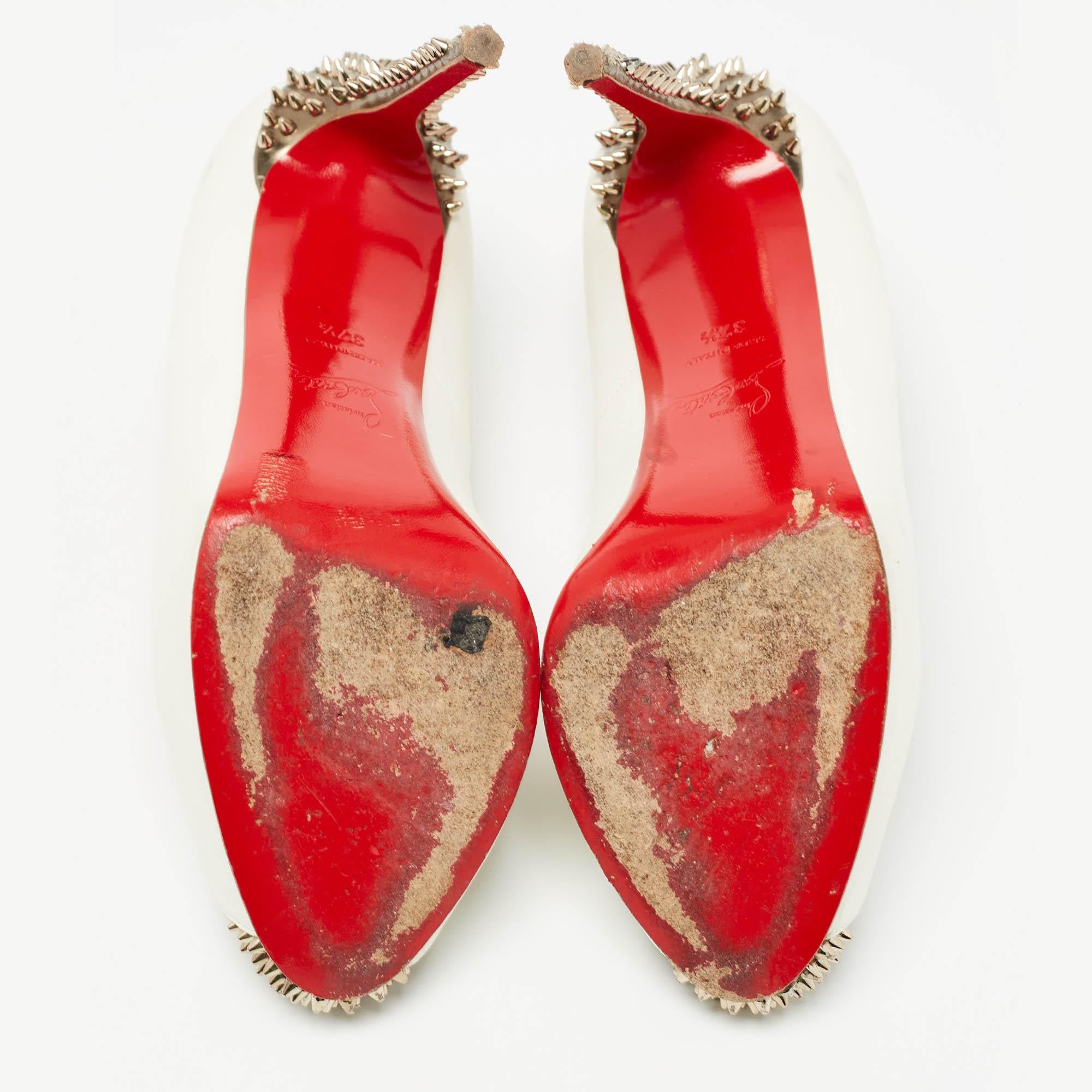 Christian Louboutin Pumps in pelle bianca Very Prive Taglia 37,5 in vendita 1