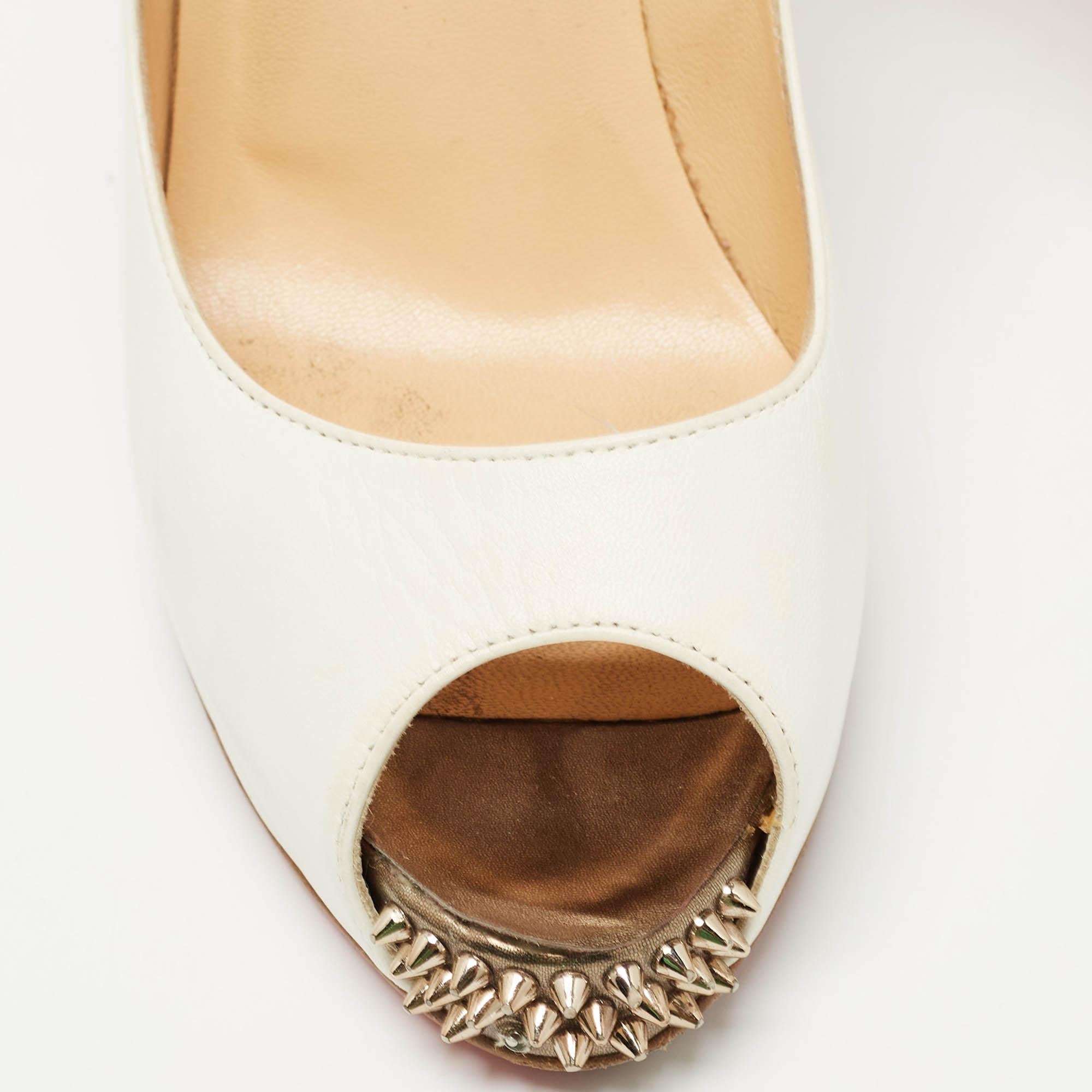 Christian Louboutin Pumps in pelle bianca Very Prive Taglia 37,5 in vendita 2