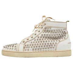 Christian Louboutin White Leather  Pik Pik Louis High Top Sneakers Size 42