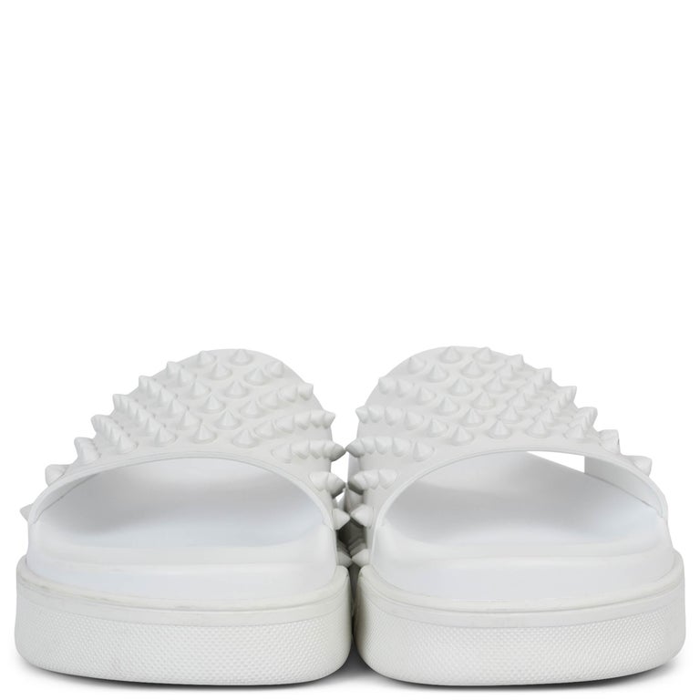 CHRISTIAN LOUBOUTIN white leather POOL FUN DONNA SPIKE  display picture 1