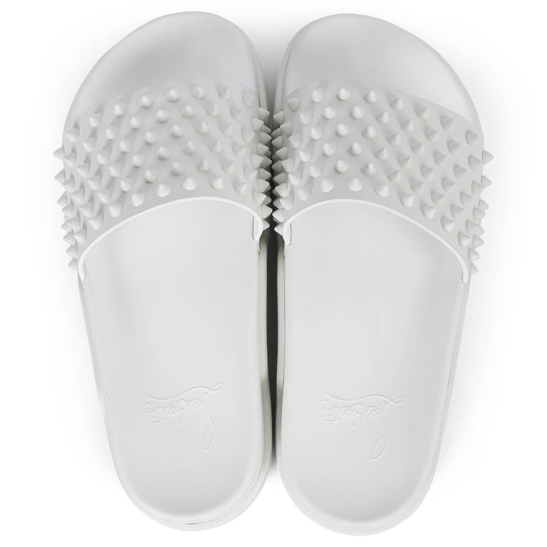 CHRISTIAN LOUBOUTIN white leather POOL FUN DONNA SPIKE  display picture 3