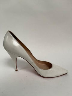 Christian Louboutin white leather pump