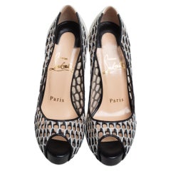 Christian Louboutin White Leather Very Lace 120 Pumps Size 34