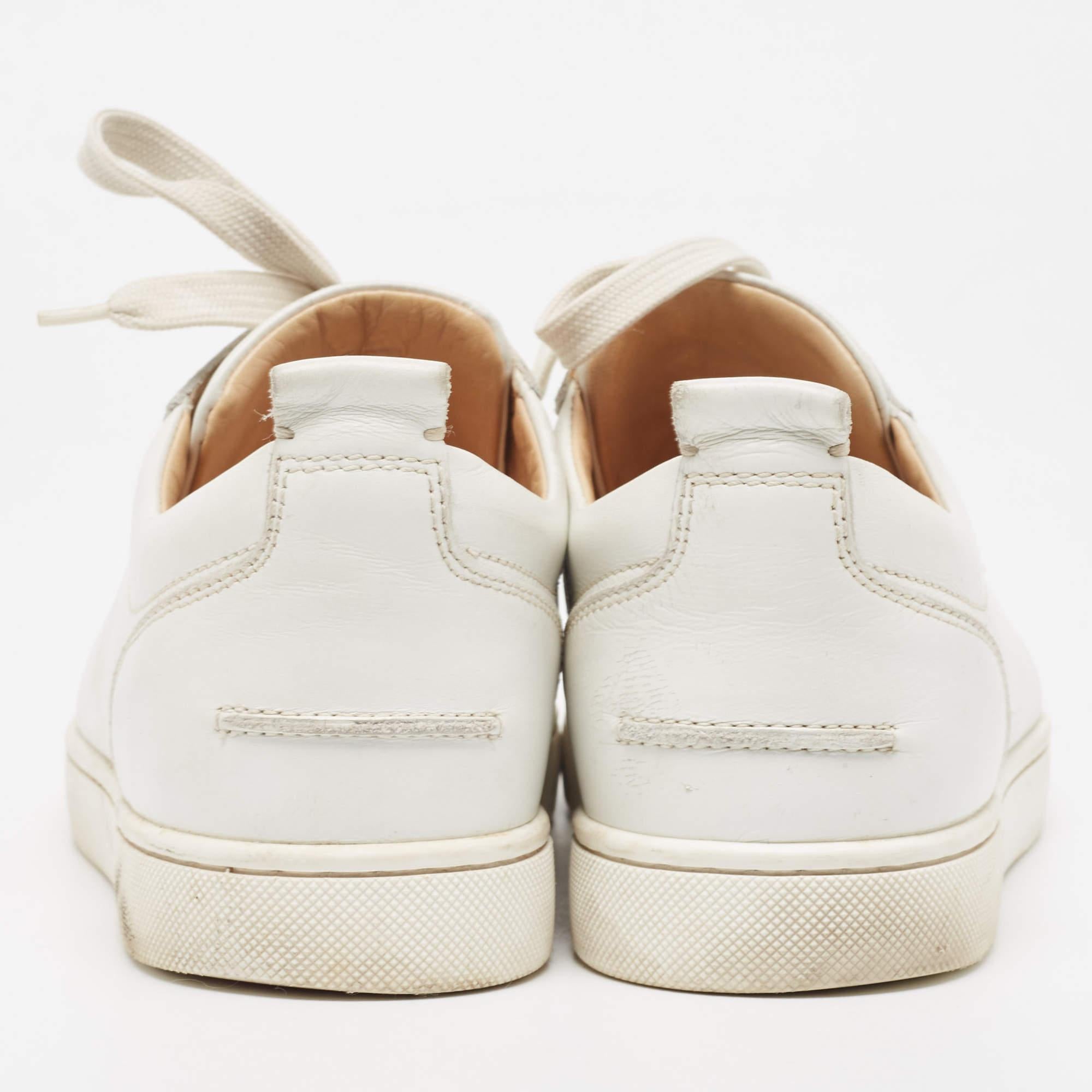 Christian Louboutin White Leather Vieira Low Top Sneakers Size 39 For Sale 1