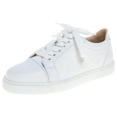 Christian Louboutin White Leather Vieira Orlato Low Top Sneakers Size 36