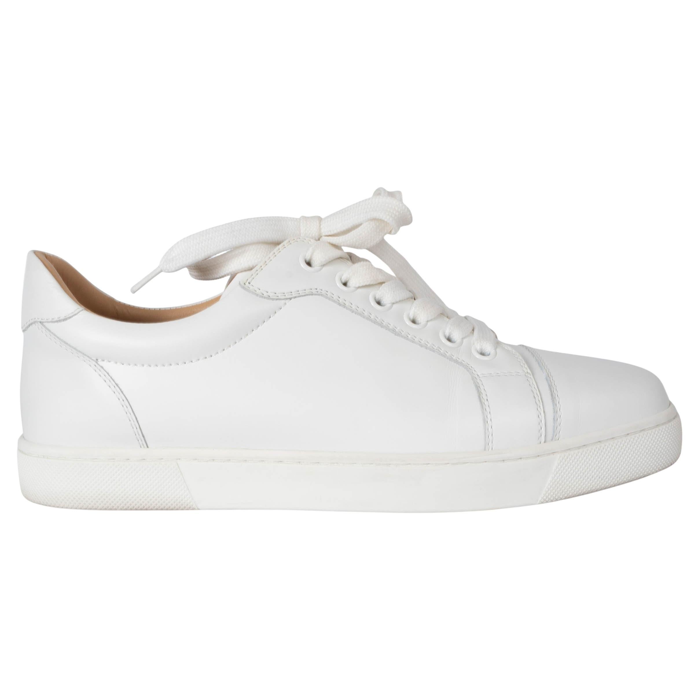 CHRISTIAN LOUBOUTIN white leather VIERA PLATFORM Sneakers Shoes 38