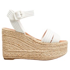 Christian Louboutin - Sandales Manola Zeppa 90 blanches, taille 41