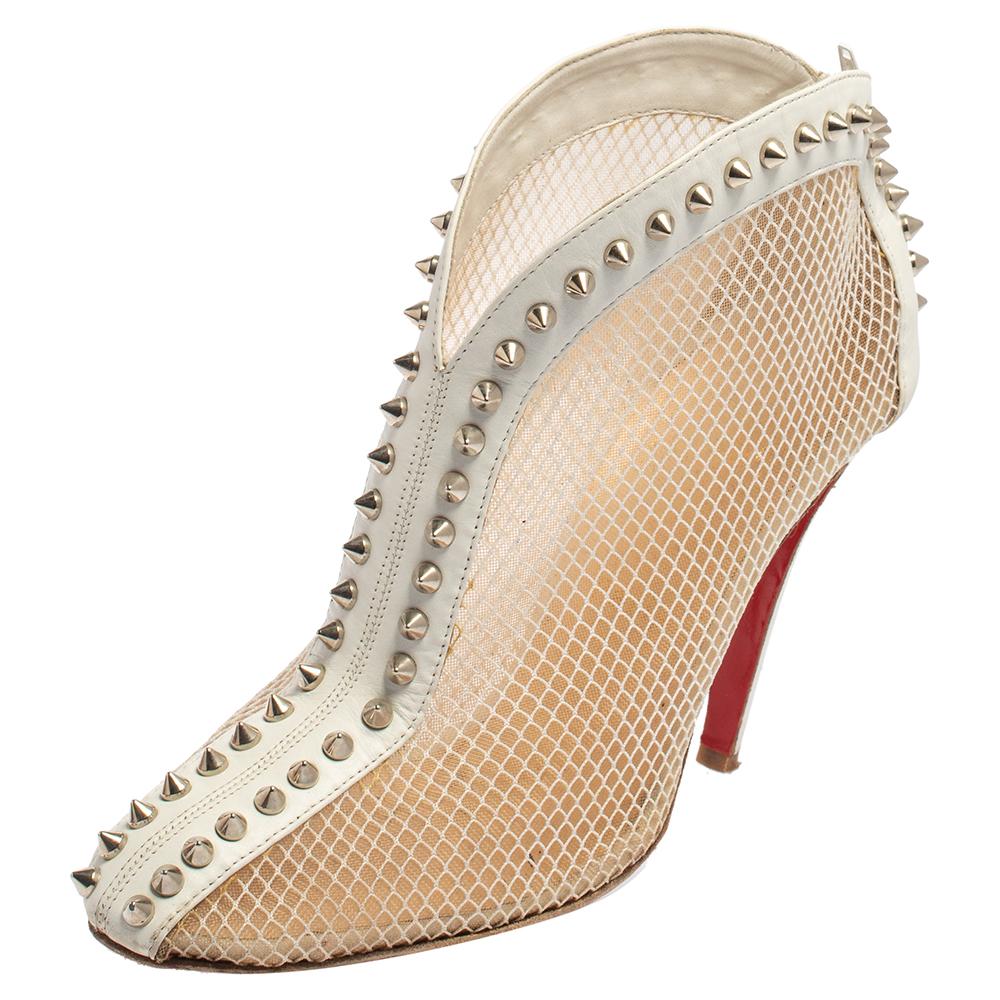 white louboutin booties