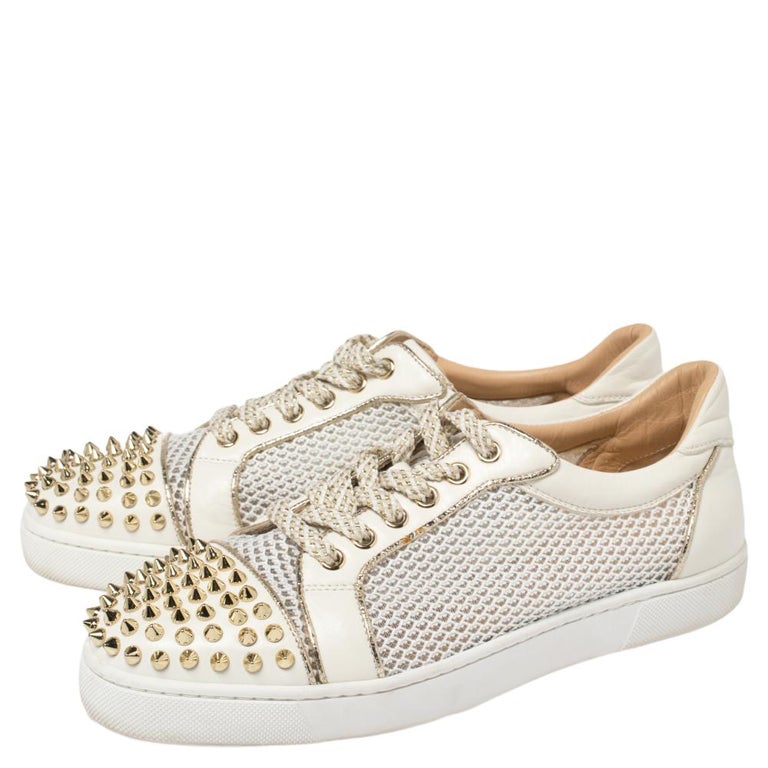 Christian Louboutin White Mesh and Leather Spiked Orlato Low Top Sneakers  39 at 1stDibs | louboutin spike sneakers white, louboutin white spike,  spiky sneakers