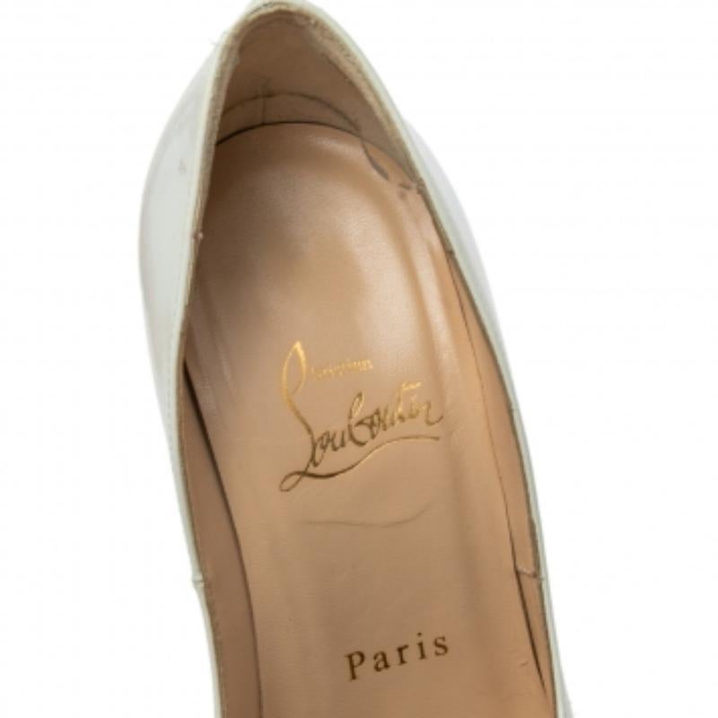 Christian Louboutin Weiße Lady Peep Plateau-Pumps aus Lackleder Größe 35 2