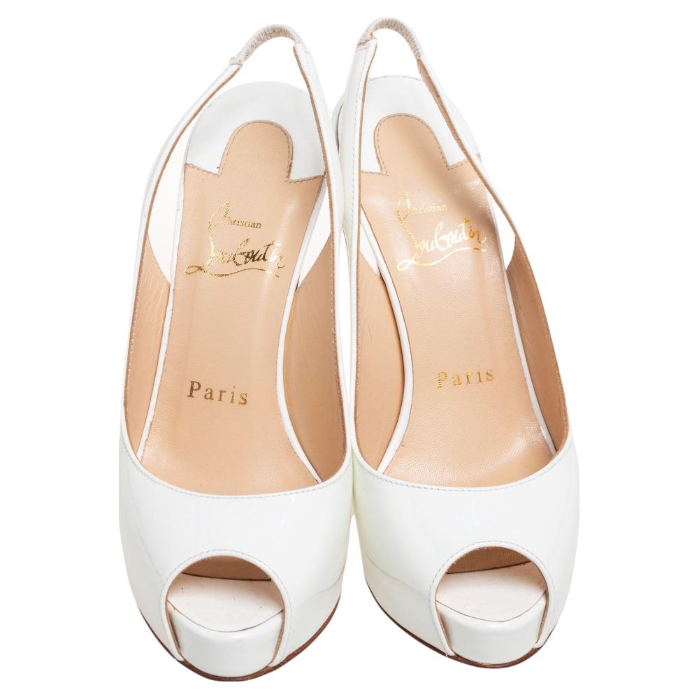 christian louboutin white slingback