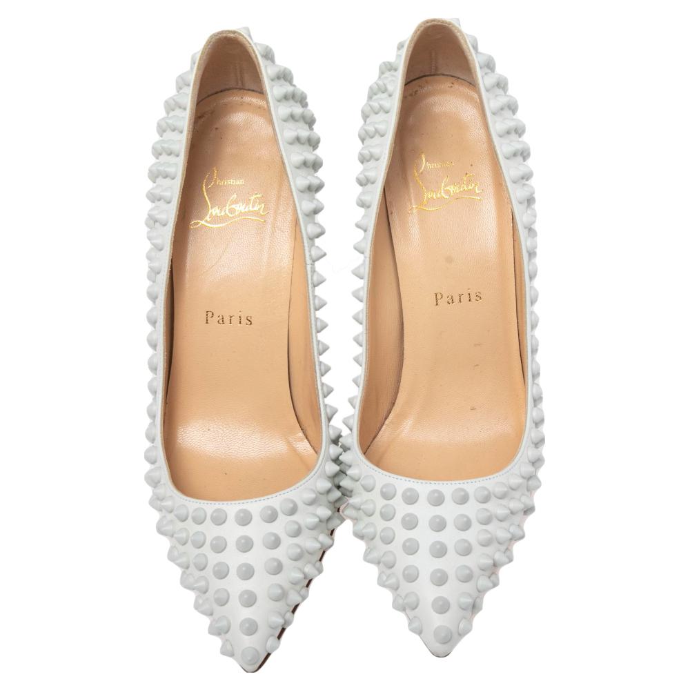 Named after the famous Folies Pigalle nightclub in Paris, this is one of the House’s iconic styles. When we think of stylish shoes, we always think of Christian Louboutin's edgy Pigalle style. They're made from white patent leather and densely
