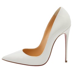 Christian Louboutin So Kate Pumps aus weißem Lackleder mit spitzem Zehenbereich Größe 36,5