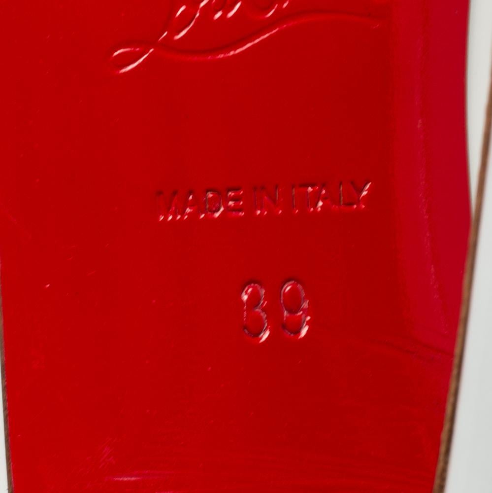 Women's Christian Louboutin White Patent Leather So Kate Pumps Size 39