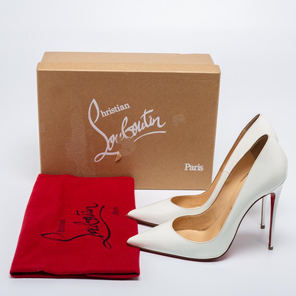 Christian Louboutin White Patent Leather So Kate Pumps Size 39 2