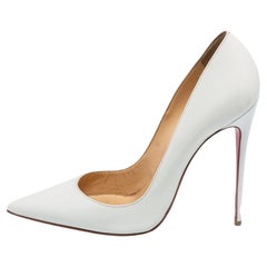 Christian Louboutin White Patent Leather So Kate Pumps Size 39