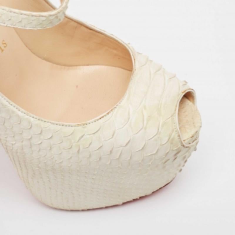Donna Christian Louboutin Pumps Lady Highness in pitone bianco misura 36,5 in vendita