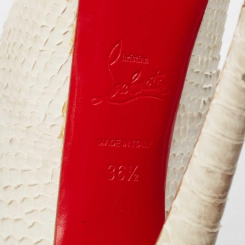 Christian Louboutin Pumps Lady Highness in pitone bianco misura 36,5 in vendita 1