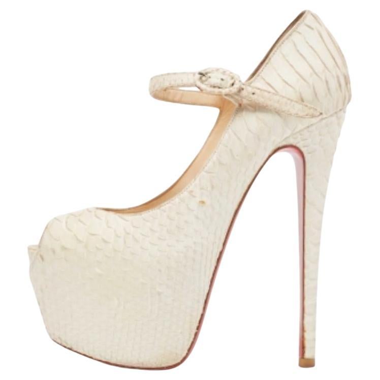Christian Louboutin Pumps Lady Highness in pitone bianco misura 36,5 in vendita
