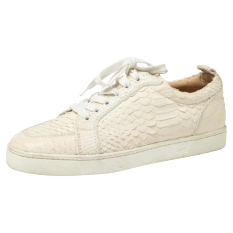 Christian Louboutin Weiße Python Rantulow Low Top Turnschuhe Größe 40