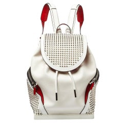 Christian Louboutin White/Red Leather and Rubber Explorafunk Backpack