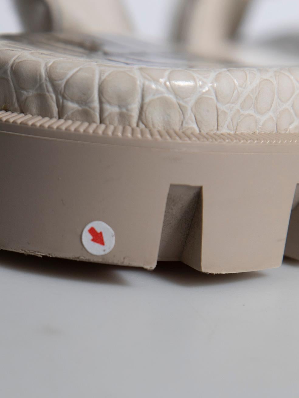 Christian Louboutin White Shearling Lock Sandals Size IT 37 2