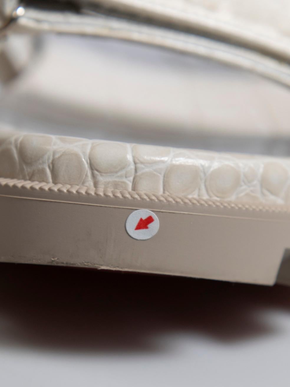 Christian Louboutin White Shearling Lock Sandals Size IT 37 3