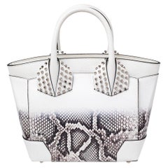 Christian Louboutin White Snakeskin Effect Leather Small Eloise Satchel