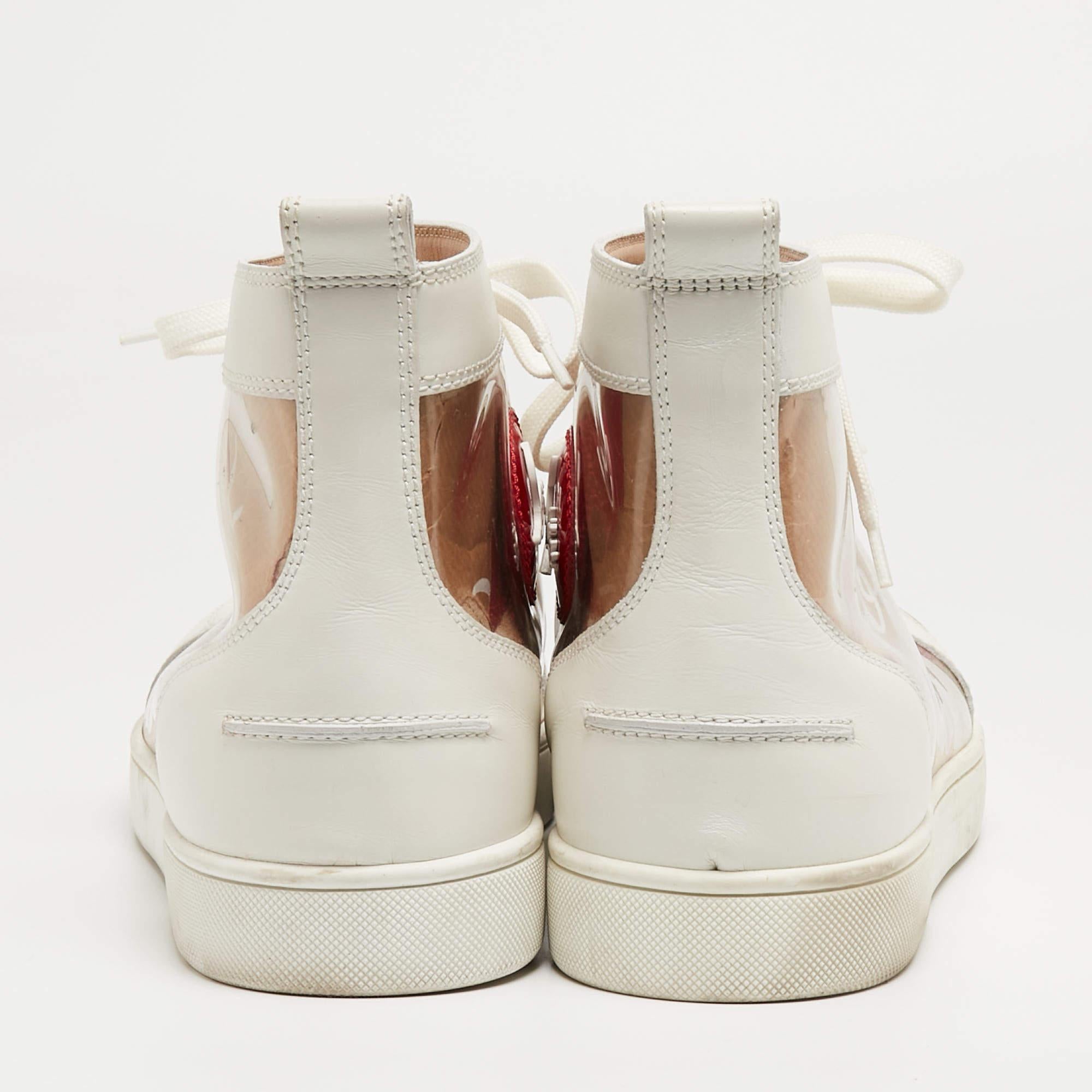 Christian Louboutin White/Transparent PVC and Leather Louis Orlato High Top  2
