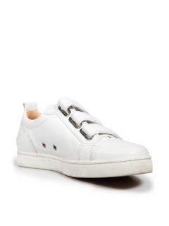 Christian Louboutin White Velcro Leather Trainers Size IT 40
