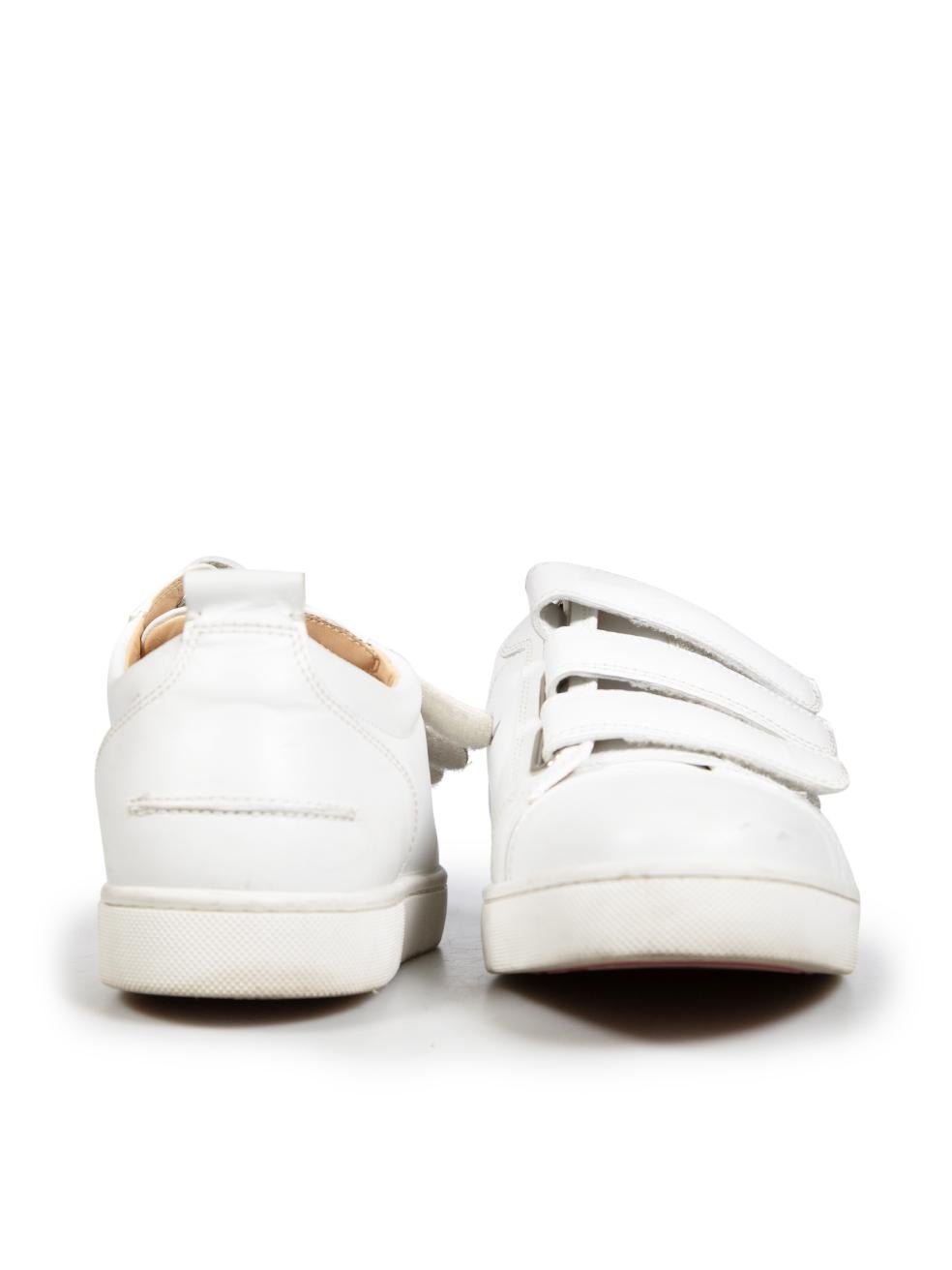 Christian Louboutin Weiße Velcro-Leder-Turnschuhe Größe IT 40 (Grau)