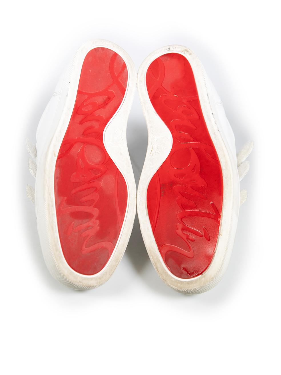 Christian Louboutin Weiße Velcro-Leder-Turnschuhe Größe IT 40 im Zustand „Gut“ in London, GB