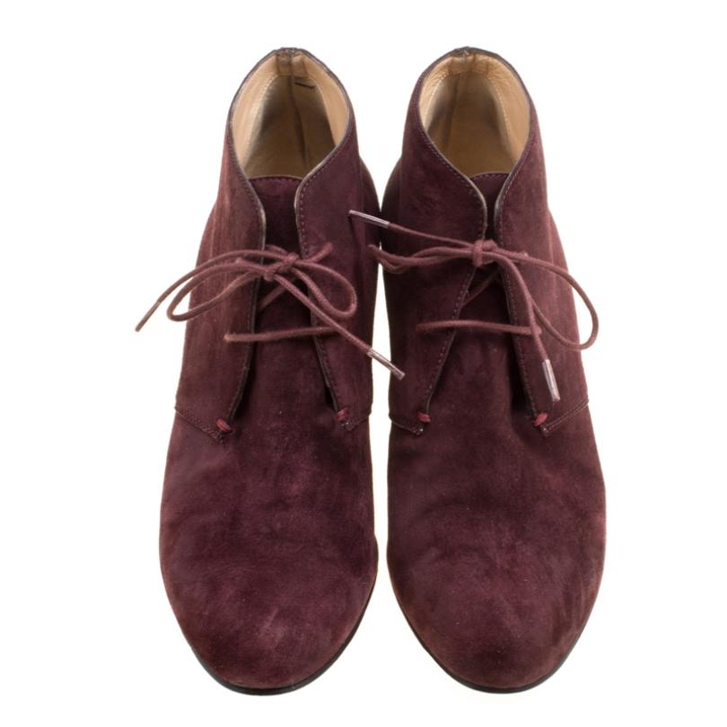 wine suede boots