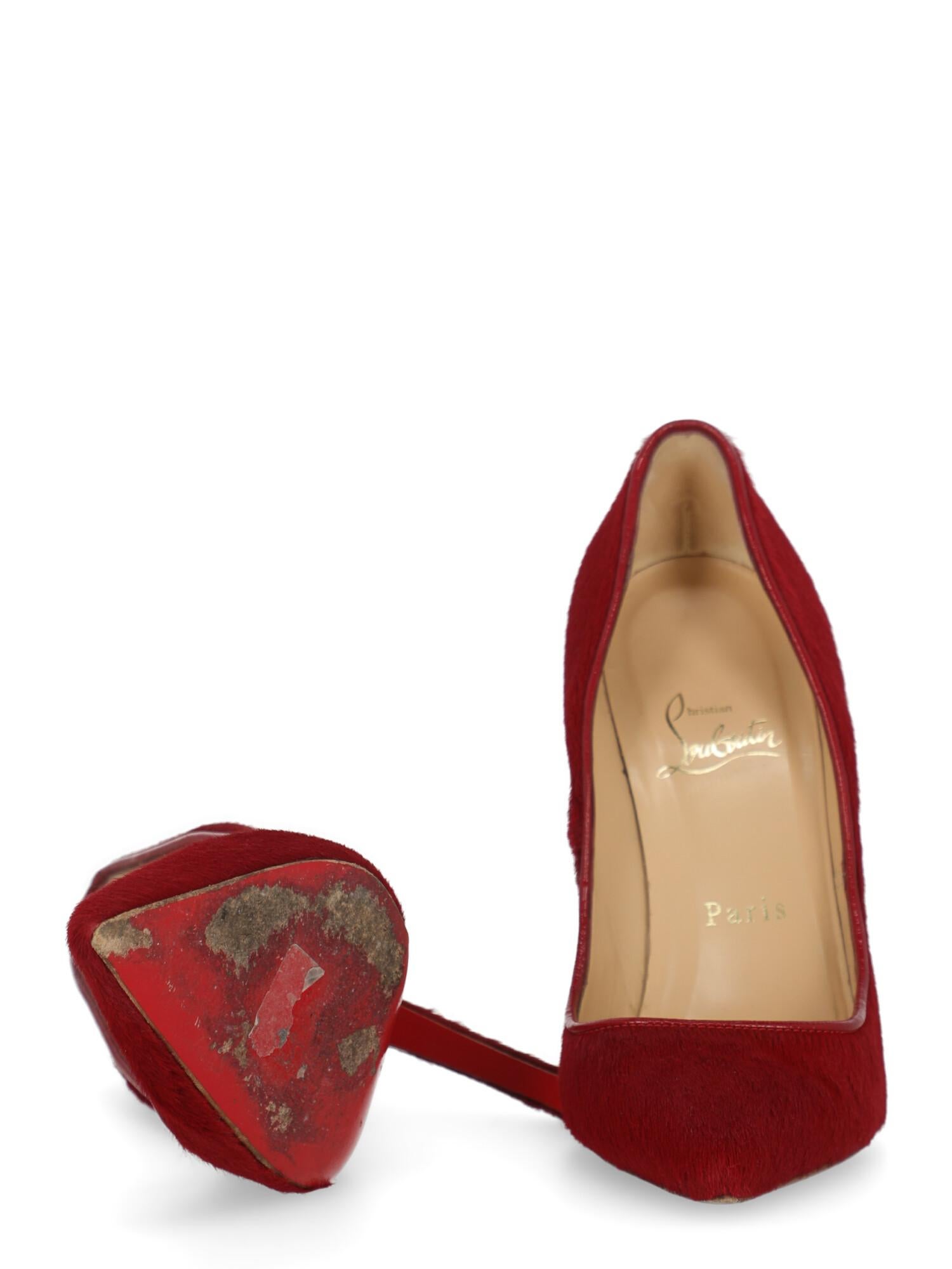 Christian Louboutin Woman Pumps Red Leather IT 35.5 For Sale 1