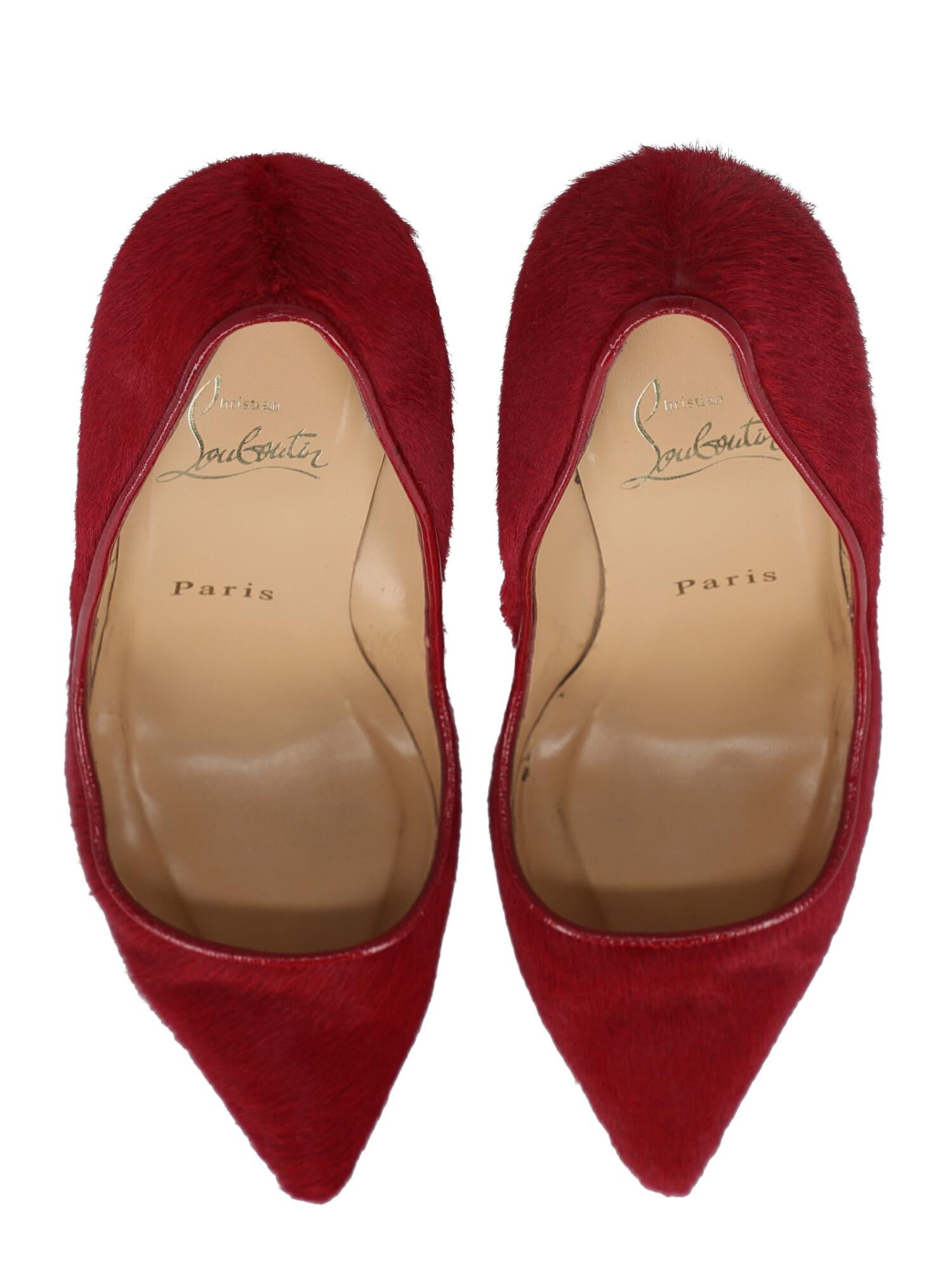 Christian Louboutin Woman Pumps Red Leather IT 35.5 For Sale 2