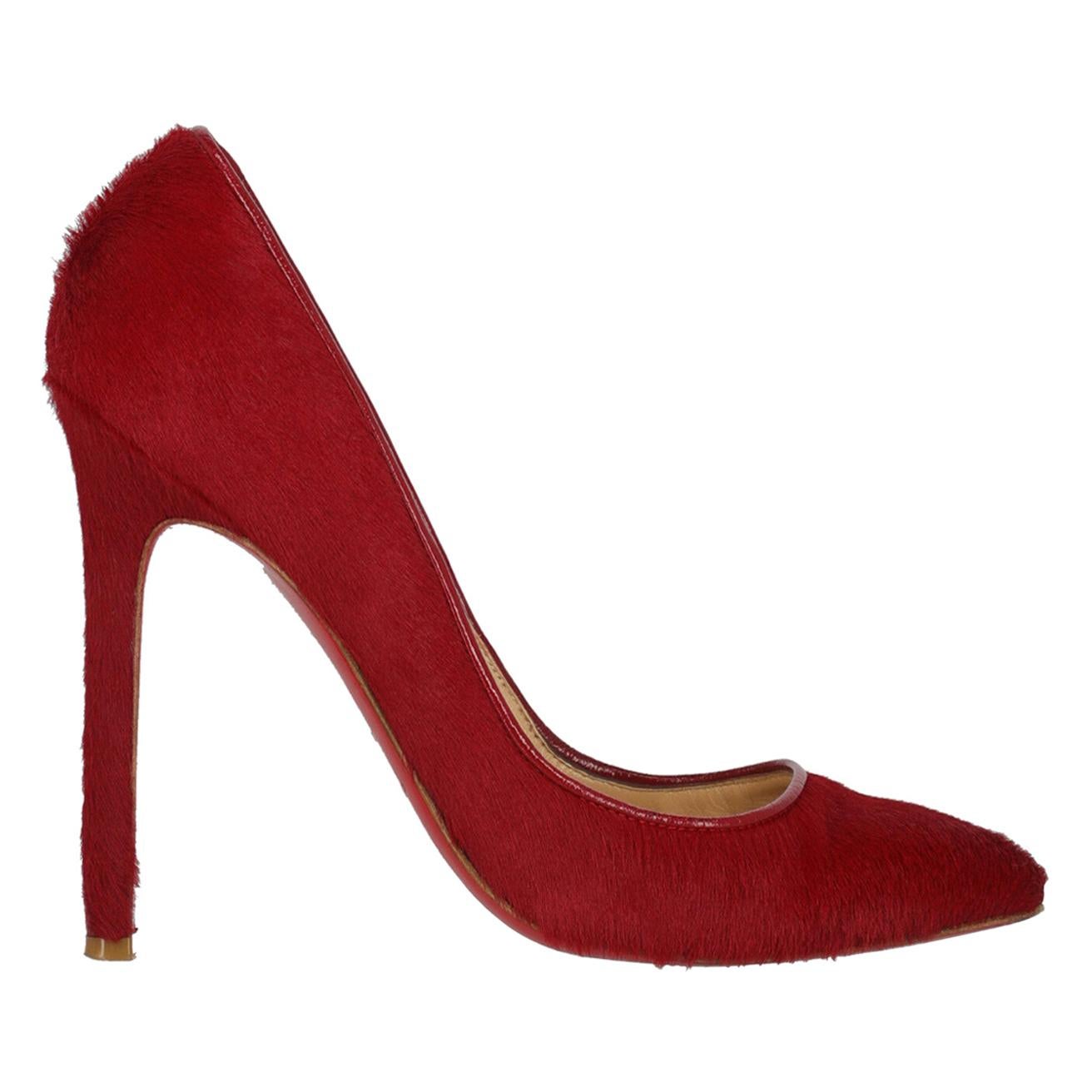 Christian Louboutin Woman Pumps Red Leather IT 35.5