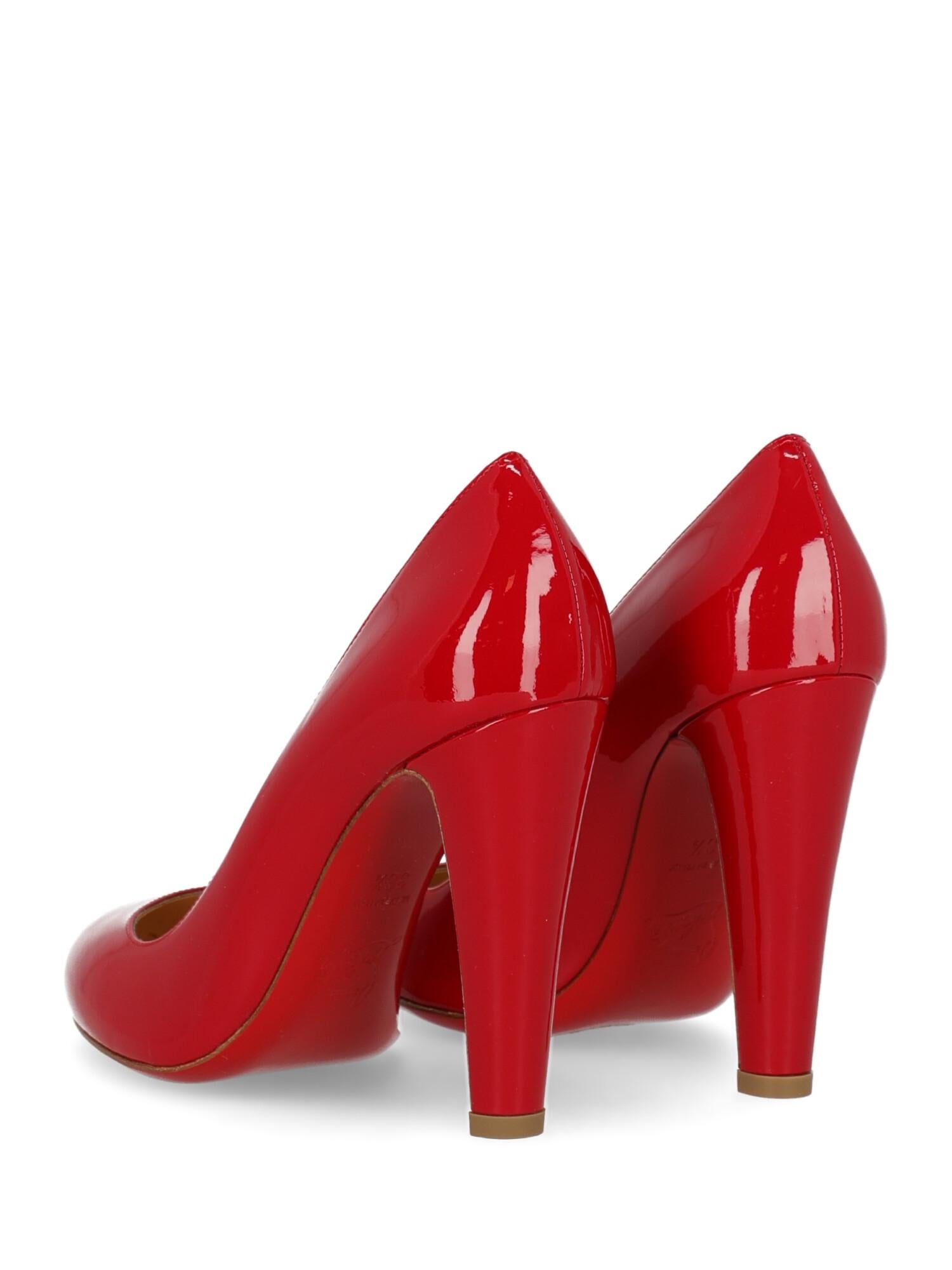 Women's Christian Louboutin Woman Pumps Red Leather IT 36.5 For Sale
