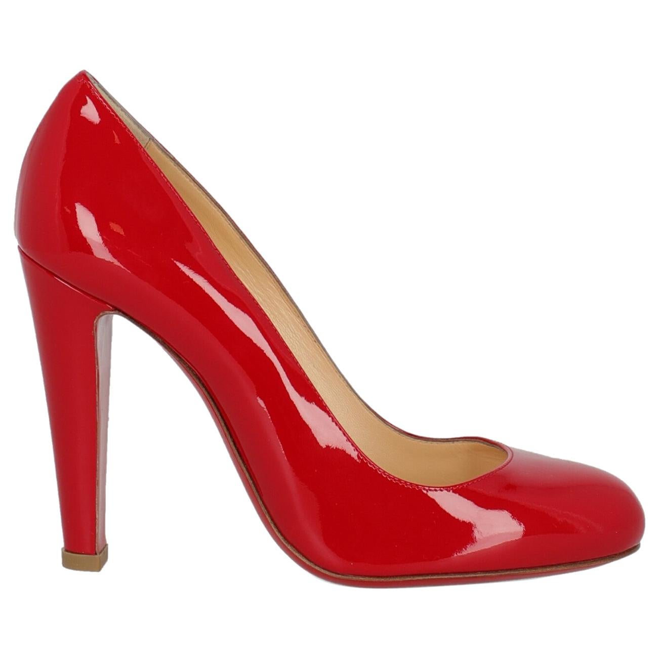 Christian Louboutin Woman Pumps Red Leather IT 36.5 For Sale