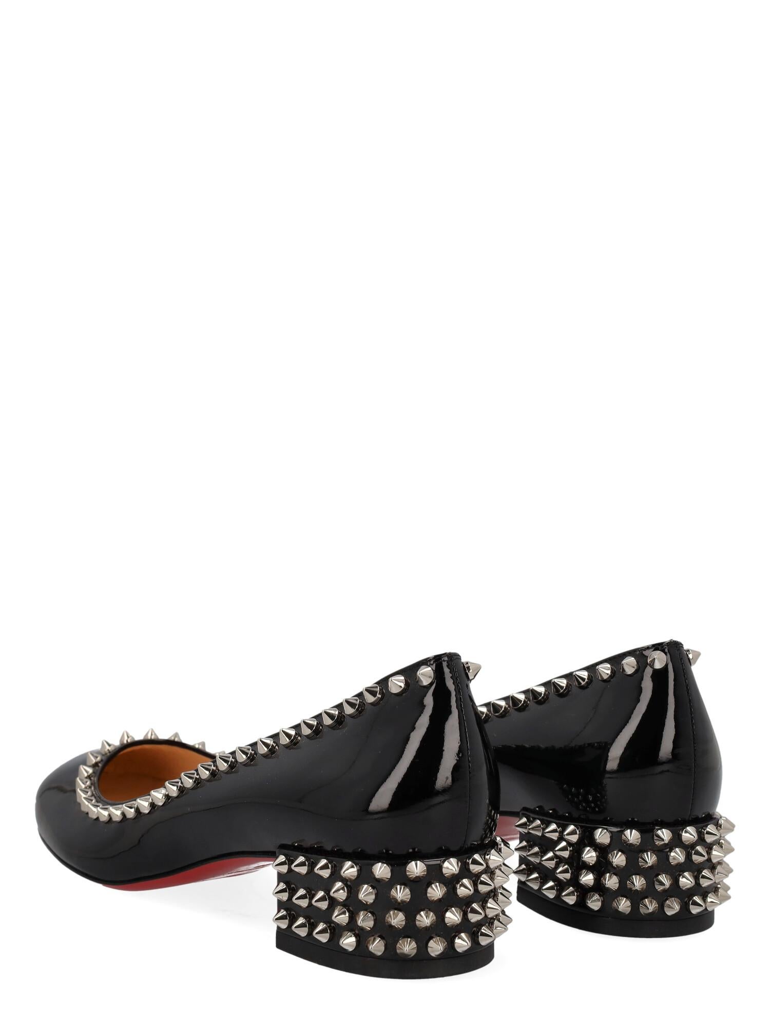 Christian Louboutin Women Ballet flats Black Leather EU 40 In Good Condition For Sale In Milan, IT