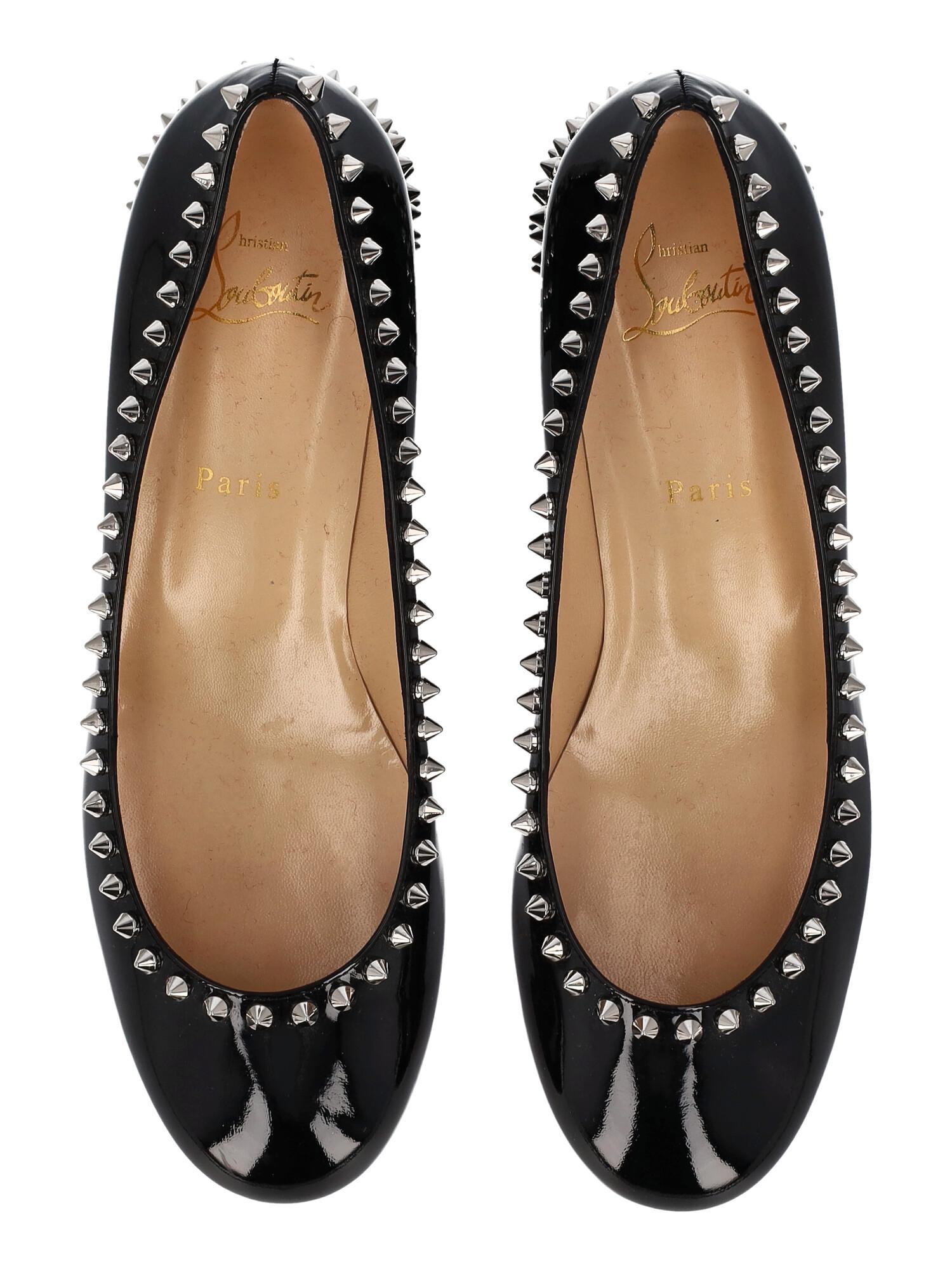 Christian Louboutin Women Ballet flats Black Leather EU 40 For Sale 1