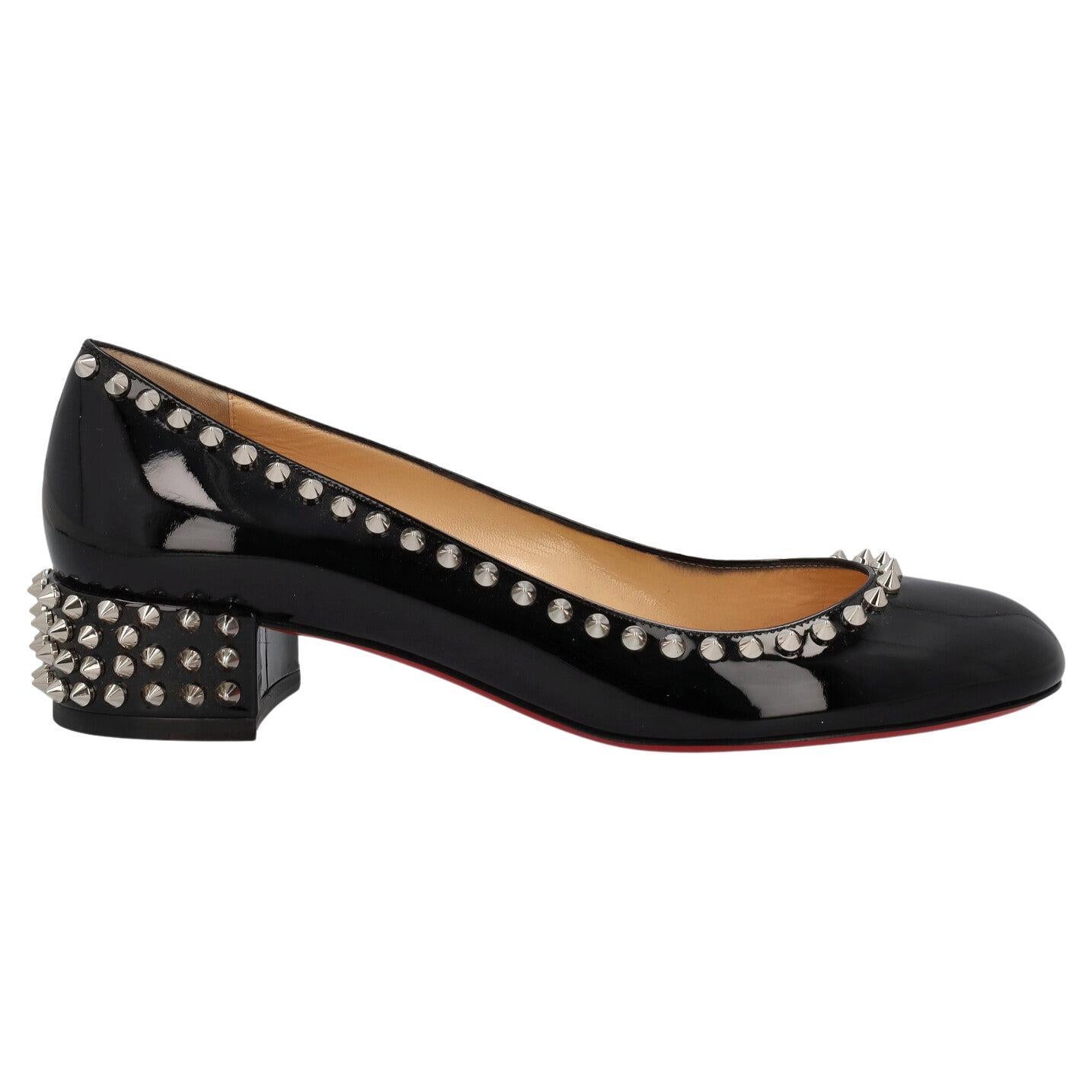 Christian Louboutin Women Ballet flats Black Leather EU 40 For Sale