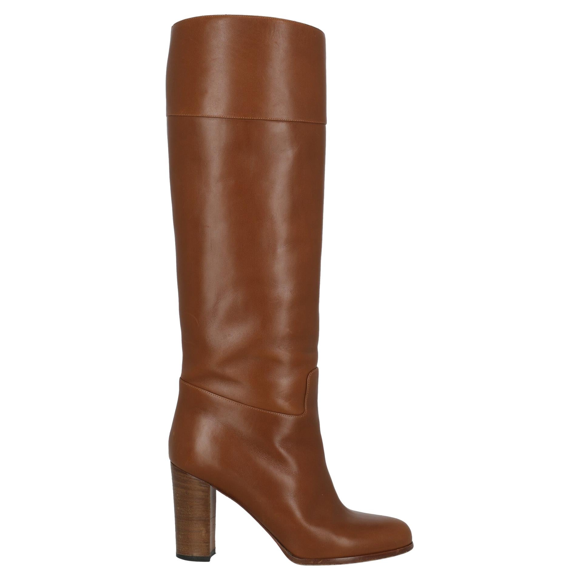 Christian Louboutin Women Boots Camel Color Leather IT 38.5 For Sale at  1stDibs